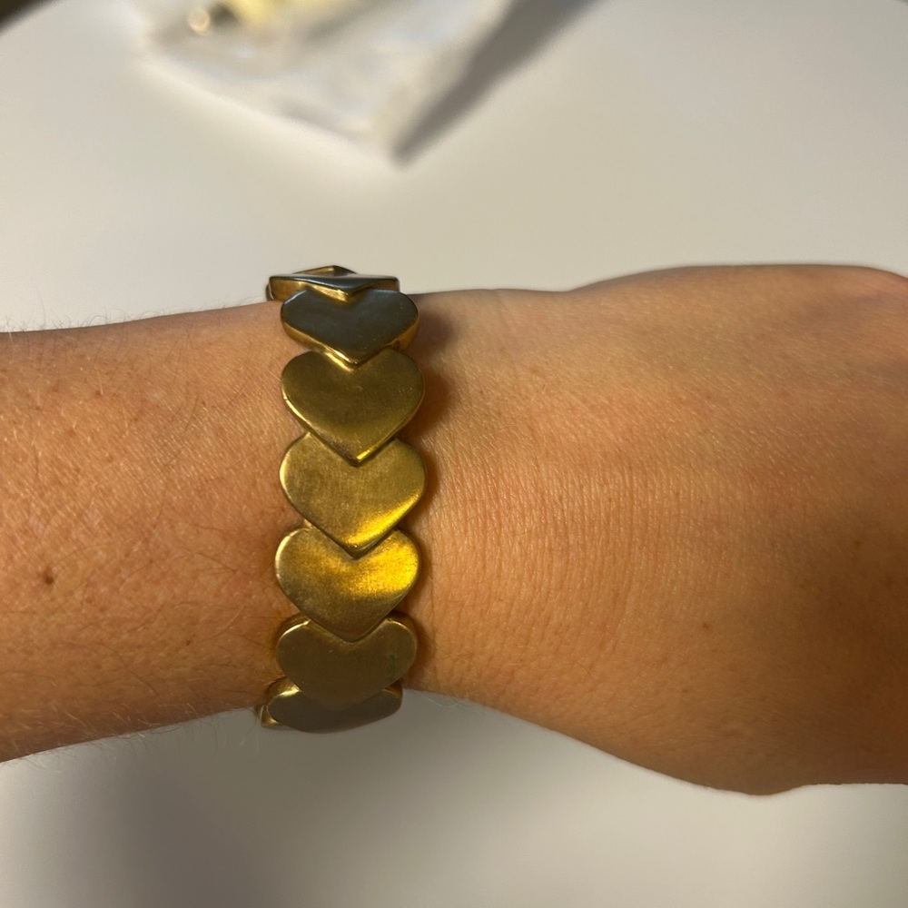 Mimosa Handcrafted bronze heart cuff